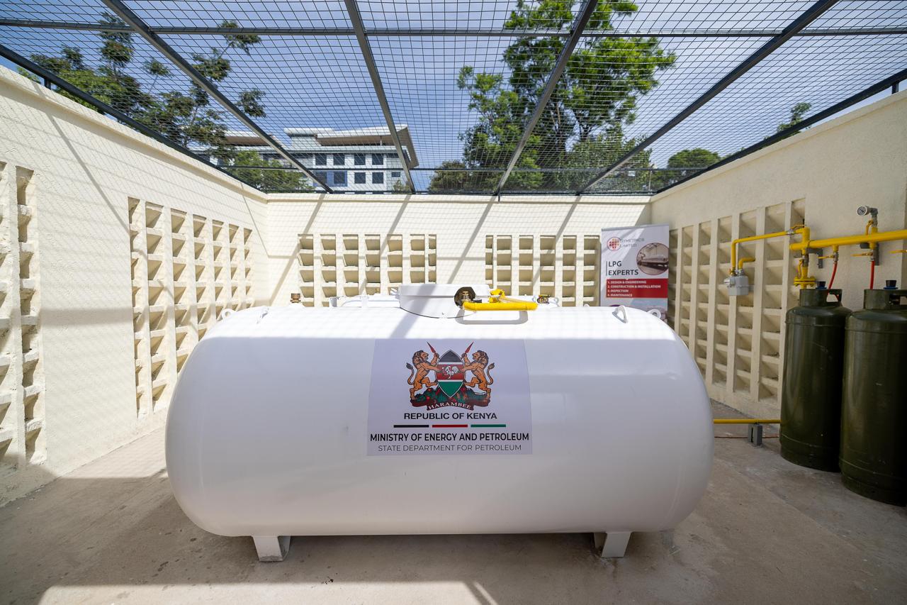 The newly Commissioned LPG Cylinder for Jamhuri High School.