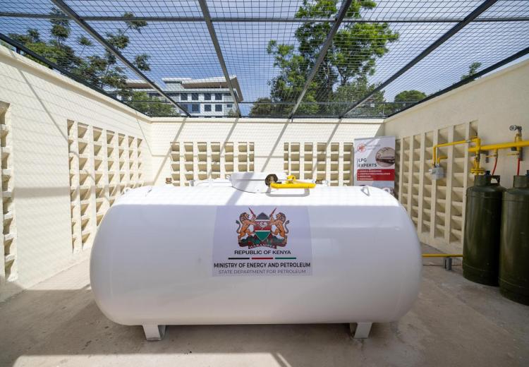 The newly Commissioned LPG Cylinder for Jamhuri High School.